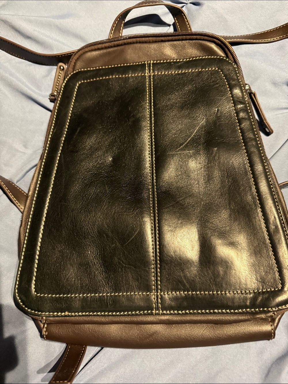 Tignanello Black and Brown Leather Backpack